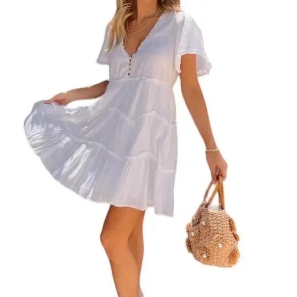 Show Me Your MuMu White Ruffled Dress